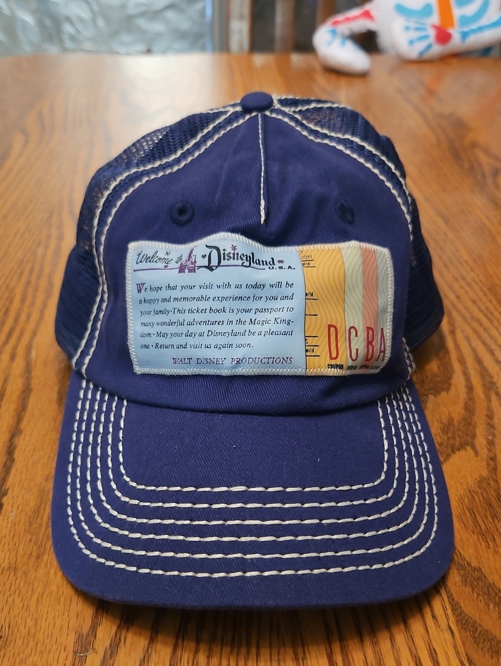 Disney Navy Blue Baseball Cap with Ticket Patch